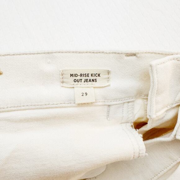 Madewell Mid-Rise Kick Out Jeans Denim Cream Color Size 29 - Picture 6 of 8